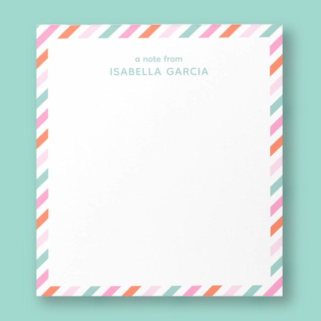 Bloco de notas colorido e bonito personalizado (Personalize this cool notepad with a name and make a unique gift for a teacher or girl.)