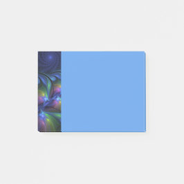 Bloco De Notas Colorido Luminoso Abstrato Azul Rosa Verde Fractal