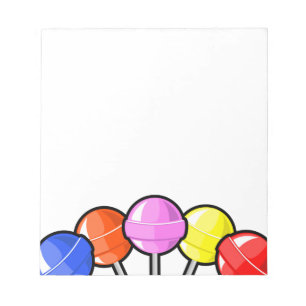 Bloco De Notas Coloridos Lollipops Doces Tenta Gráficos Iummy Div