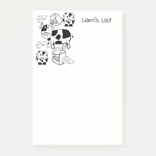 Bloco De Notas Colorindo Vacas com Post-it Notes (Frente)