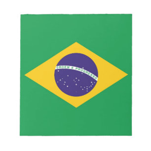 Bloco de notas com a bandeira de Brasil