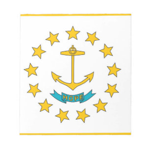 Bloco de notas com a bandeira de Rhode - estado de