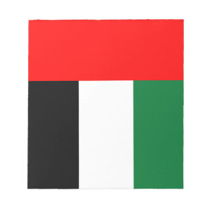 Bloco de notas com a bandeira de United Arab