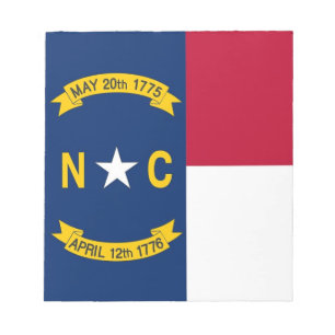 Bloco de notas com a bandeira do estado de North