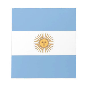 Bloco de notas com bandeira da Argentina