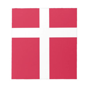Bloco de notas com bandeira da Dinamarca