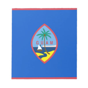 Bloco de notas com bandeira de Guam