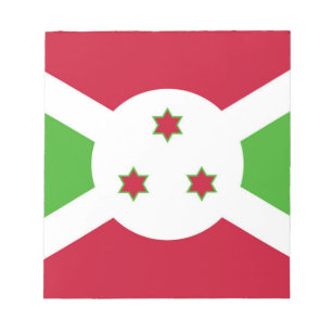 Bloco de notas com bandeira do Burundi