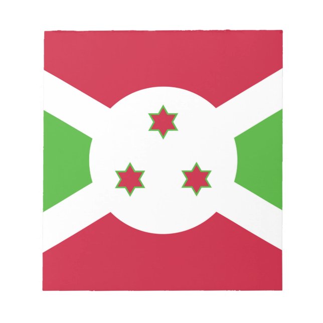 Bloco de notas com bandeira do Burundi (Frente)