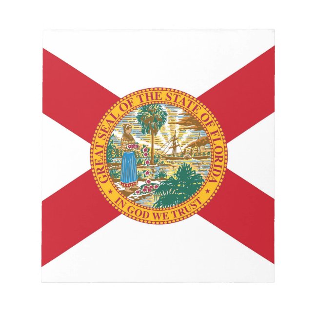 Bloco de notas com bandeira do Estado da Flórida (Frente)