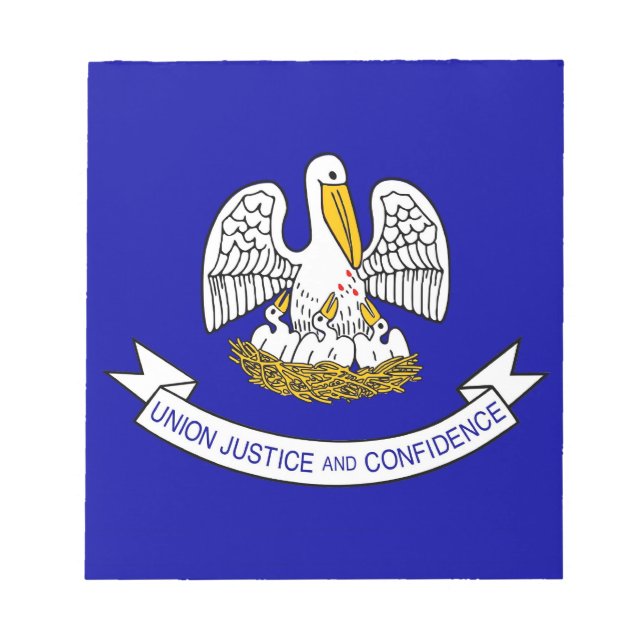 Bloco de notas com bandeira do Estado de Louisiana (Frente)