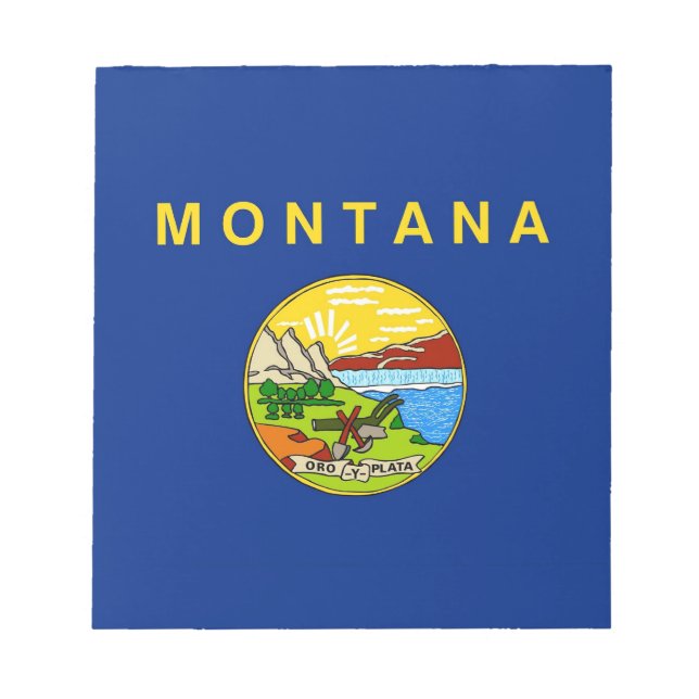 Bloco de notas com bandeira do Estado de Montana (Frente)