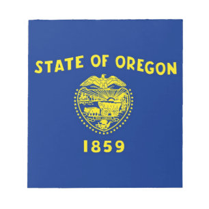 Bloco de notas com bandeira do Estado de Oregon