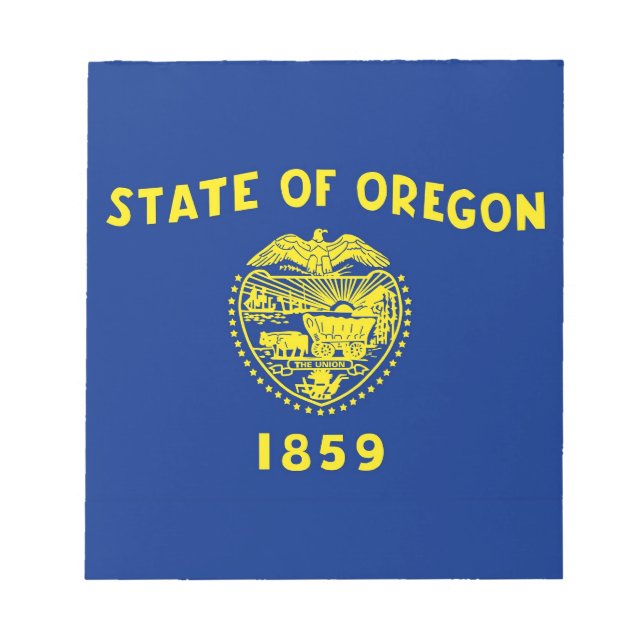 Bloco de notas com bandeira do Estado de Oregon (Frente)