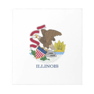 Bloco de notas com bandeira do Estado do Illinois