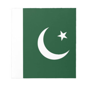 Bloco de notas com bandeira do Paquistão