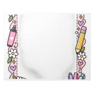 Bloco de Notas com Borda de Papelaria