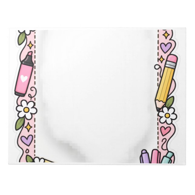Bloco de Notas com Borda de Papelaria (Frente)