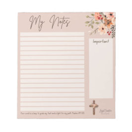 Bloco de notas com Design Floral e Escritura