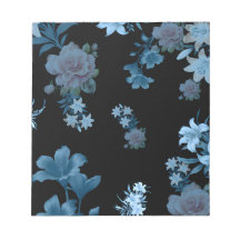 Bloco de Notas com Elegante Padrão Floral em Verde
