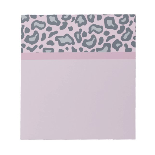 Bloco de Notas com Estampa de Leopardo Lavanda (Frente)