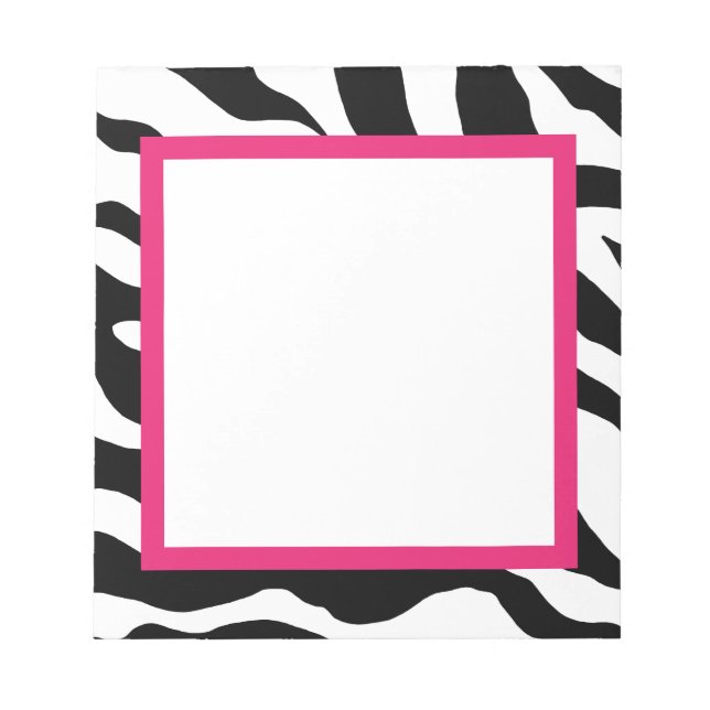 Bloco de Notas com Estampa de Zebra (Frente)