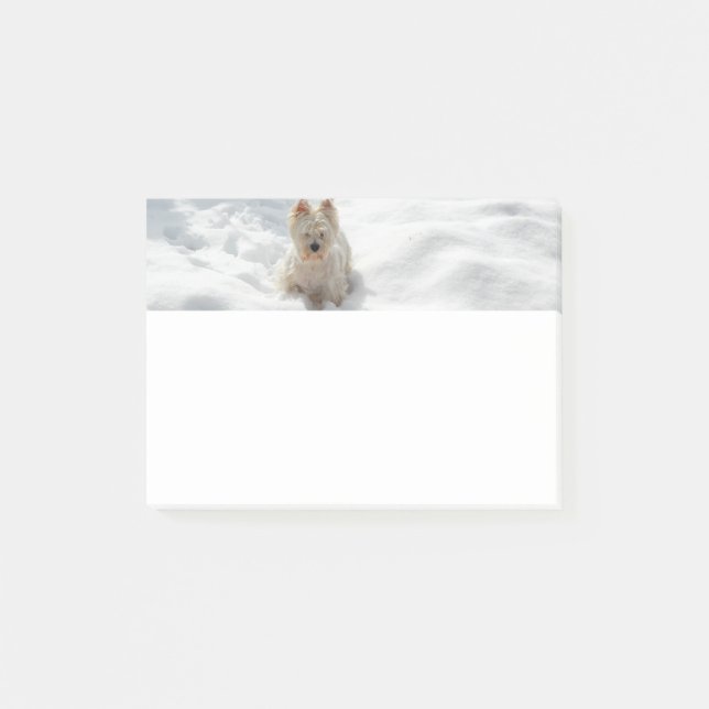 Bloco de Notas com Foto do Cão Westie Snow White (Frente)