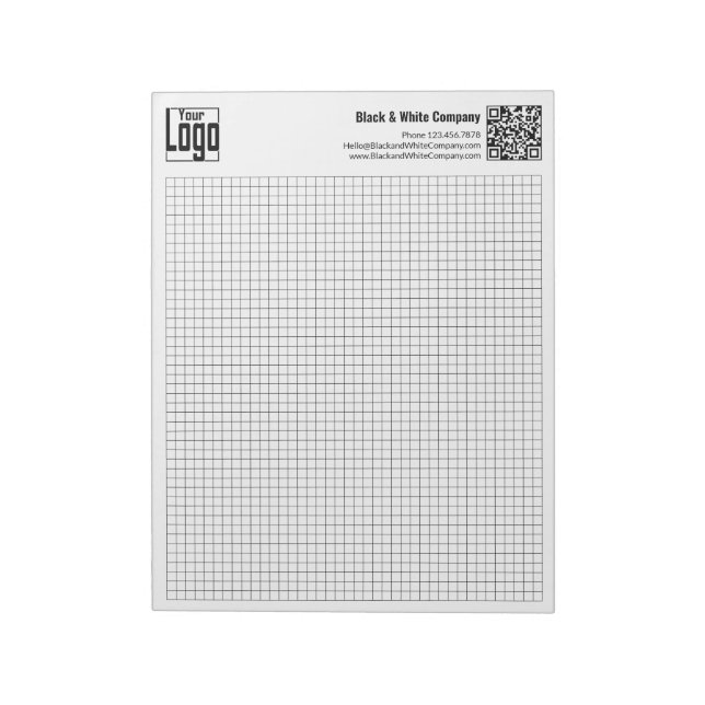 Bloco de Notas com Logo QR-code Preto Grade Calcpa (Invertido)