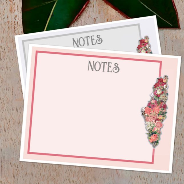 Bloco De Notas Com Meu Amor Palestina, Mapa Floral PINK Notepad (Criador carregado)