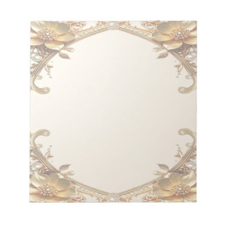 Bloco de Notas com Moldura de Ouro Elegante