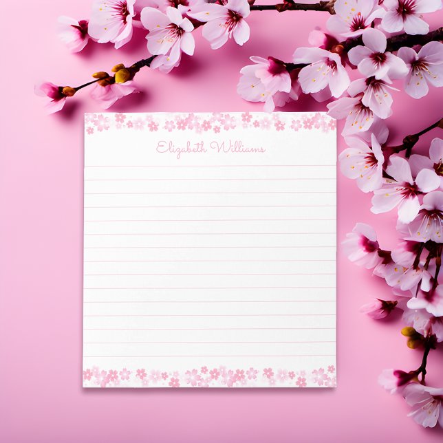 Bloco de Notas com Nome Personalizado Alinhado com (Sakura Dreams, Personalized Gleam! 🌸✍️)