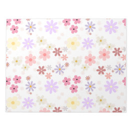 Bloco de notas com padrão floral simples