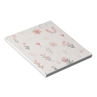Bloco de Notas com Padrão Floral Suave