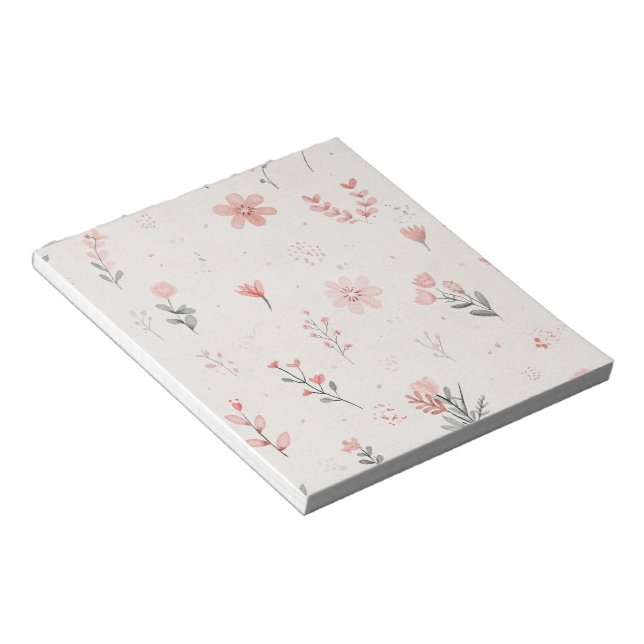 Bloco de Notas com Padrão Floral Suave (Inclinado)