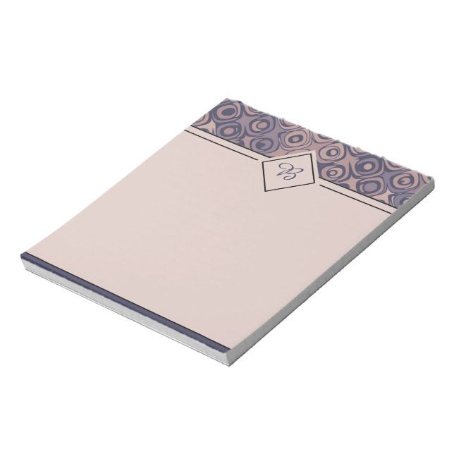 Bloco de notas com padrão retrô roxo e rosa (Invertido)
