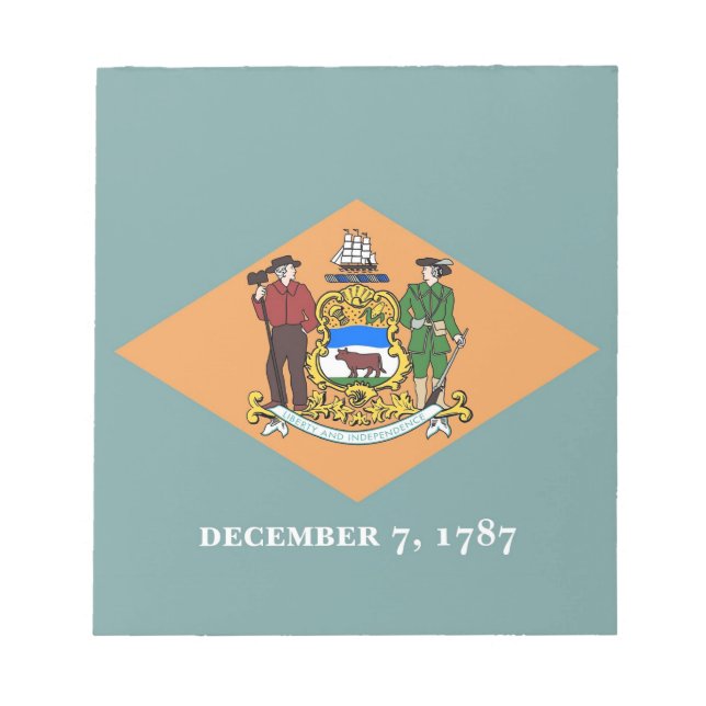 Bloco de notas com pavilhão do Estado de Delaware (Frente)
