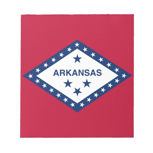 Bloco de notas com pavilhão do Estado do Arkansas (Frente)