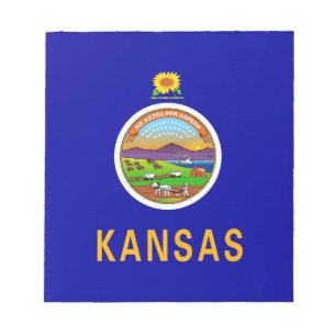 Bloco de notas com pavilhão do Estado do Kansas