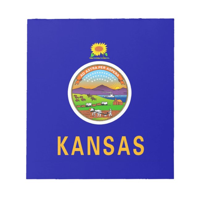 Bloco de notas com pavilhão do Estado do Kansas (Frente)