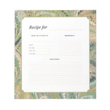 Bloco de Notas com Receita de Papel Mármore Antigo
