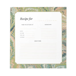 Bloco de Notas com Receita de Papel Mármore Antigo
