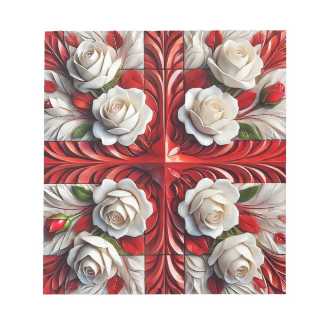 Bloco de Notas com Rosas Inglesas Design Moderno (Frente)