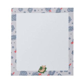 Bloco de notas com selo de cera e flores