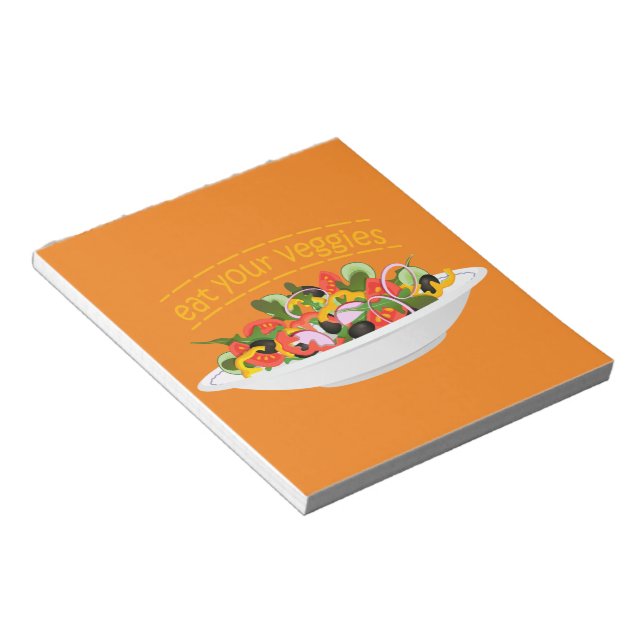 Bloco De Notas Coma seus vegetais Cite salada fresca misturar tig (Inclinado)
