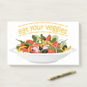 Bloco De Notas Coma seus vegetais Cite salada fresca misturar tig