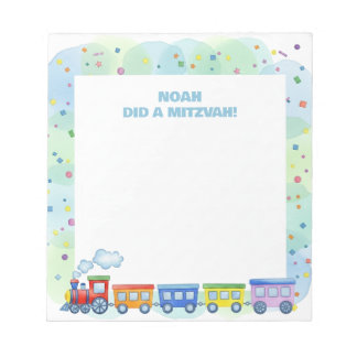 Bloco De Notas Comboio Colorido Pensado Personalizado Mitzvah