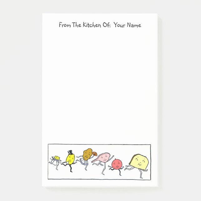 Bloco De Notas Comida de Vintage - Posto personalizado (Frente)