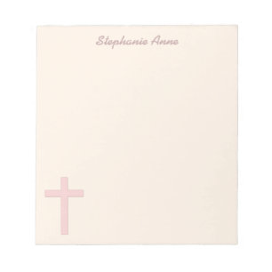 Bloco De Notas Communion Pastel Pink Cross