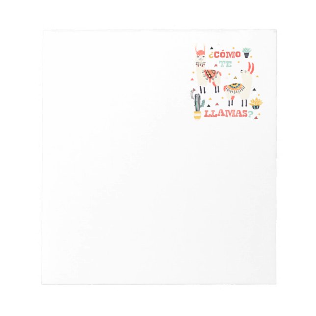 Bloco De Notas Como o Lhamas. Engraçado Humor Espanhol. (Frente)