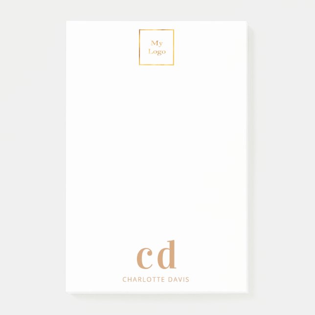 Bloco De Notas Companhia de logotipo comercial do monograma branc (Frente)